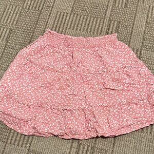 Hollister Pink and White Mini Skirt